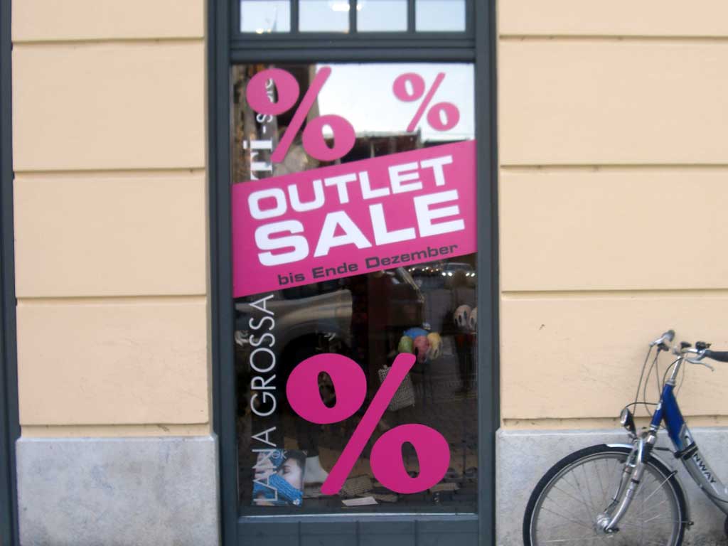 Aufkleber Sale Schlussverkauf
