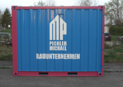 Baucontainer Beschriftung