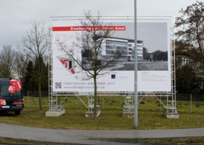 Bautafel für Bürogebäude in Ingolstadt
