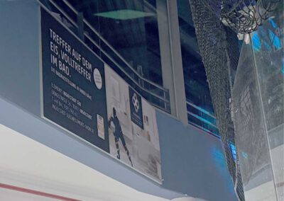 Textilspannrahmen ERC 2. Eishalle Werbung